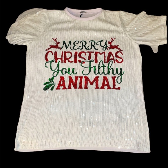 NWT Sequin Holiday Shirt Dress - Picture 1 of 6